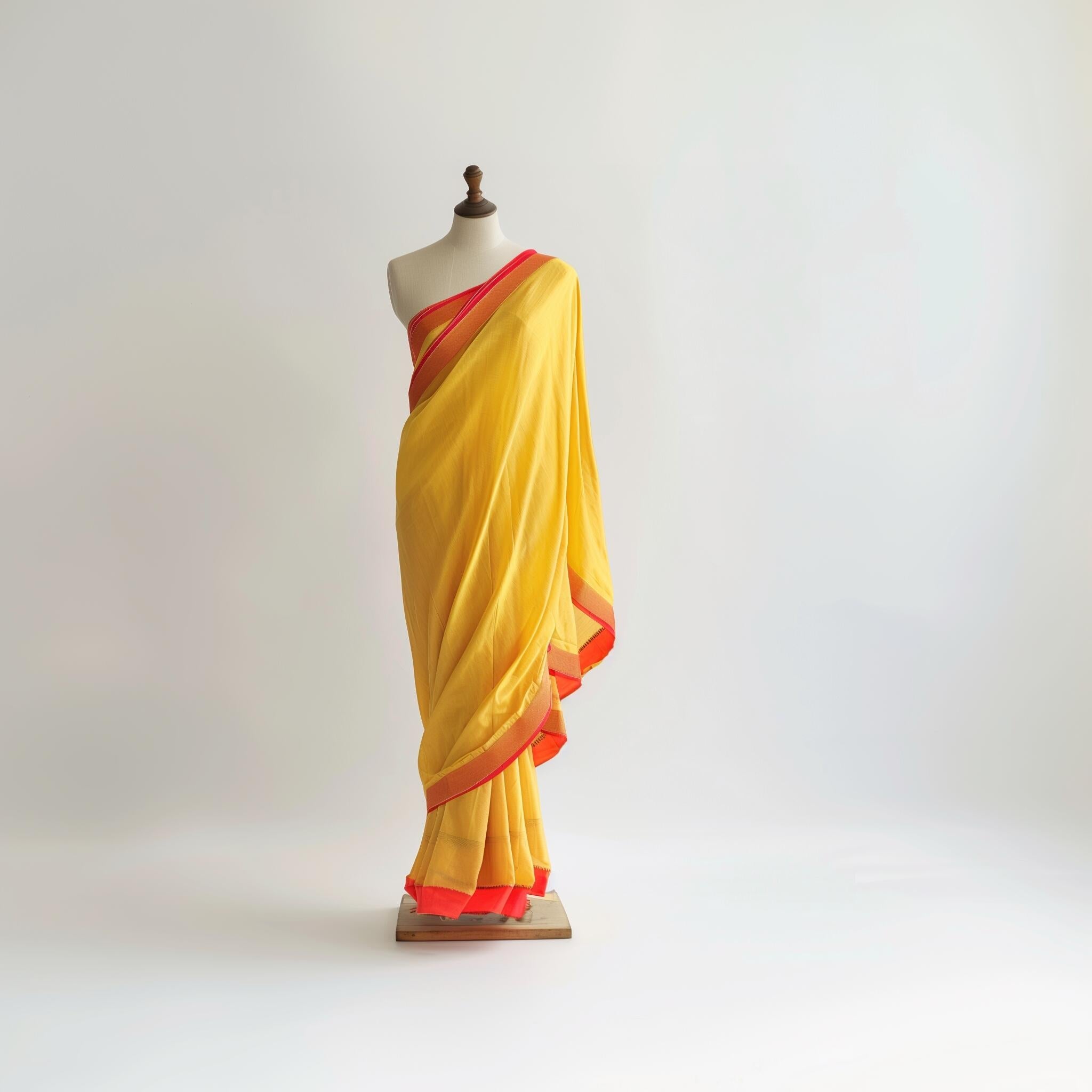 Pure Cotton Yellow Saree